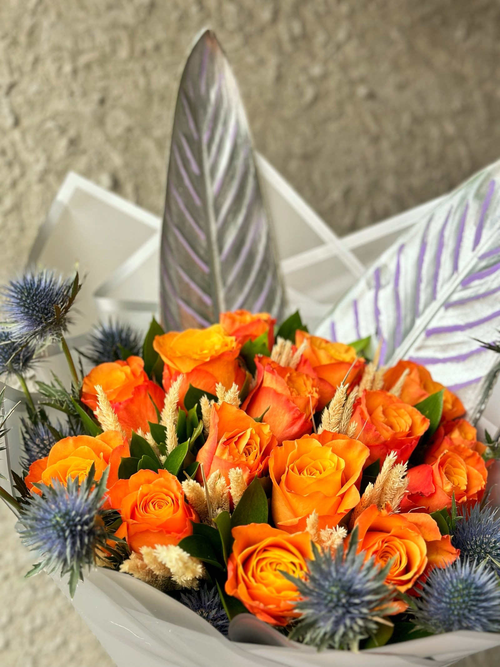 Purple Detail Orange Bouquet