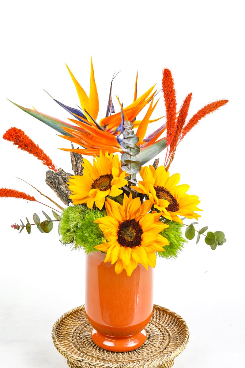 Sunflower Orange Vase