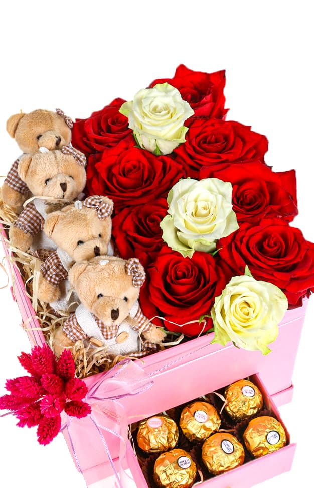 Red Or White Teddy Box