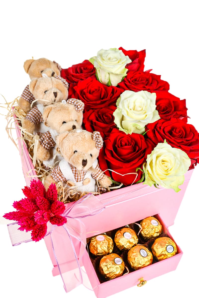 Red Or White Teddy Box