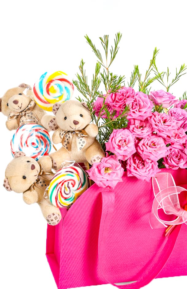 Bag Of Flowers And Chocolates