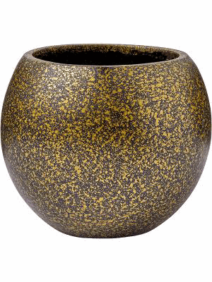 Capi Lux Terrazzo Vase Ball Siyah Altın Seramik Saksı