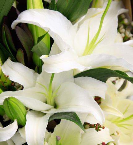 White Lilyum Çiçek Buketi