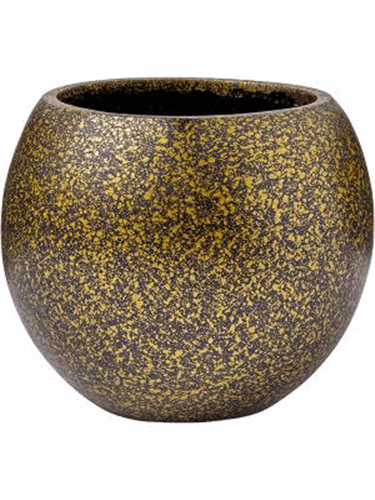 Capi Lux Terrazzo Vase Ball Siyah Altın Seramik Saksı 3