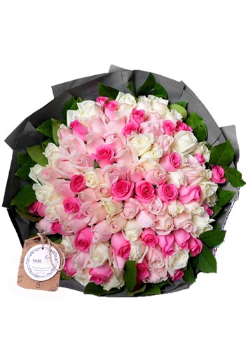 Colorful 99 Soft Roses Bouquet