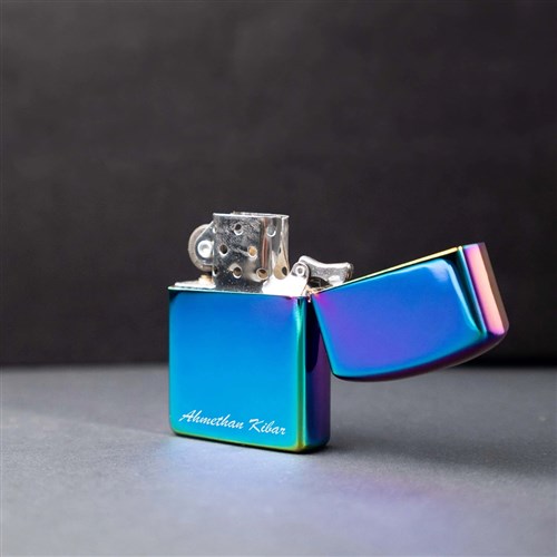 Kişiye Özel İsim Baskılı Rainbow Zippo Çakmak