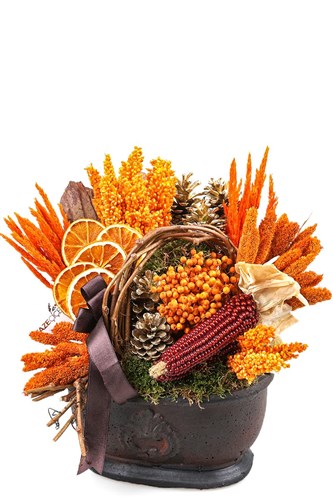 Orange Cone Corn Arrangement