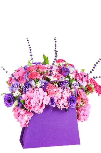 Rose And Hydrangea Magic İn Purple Bag