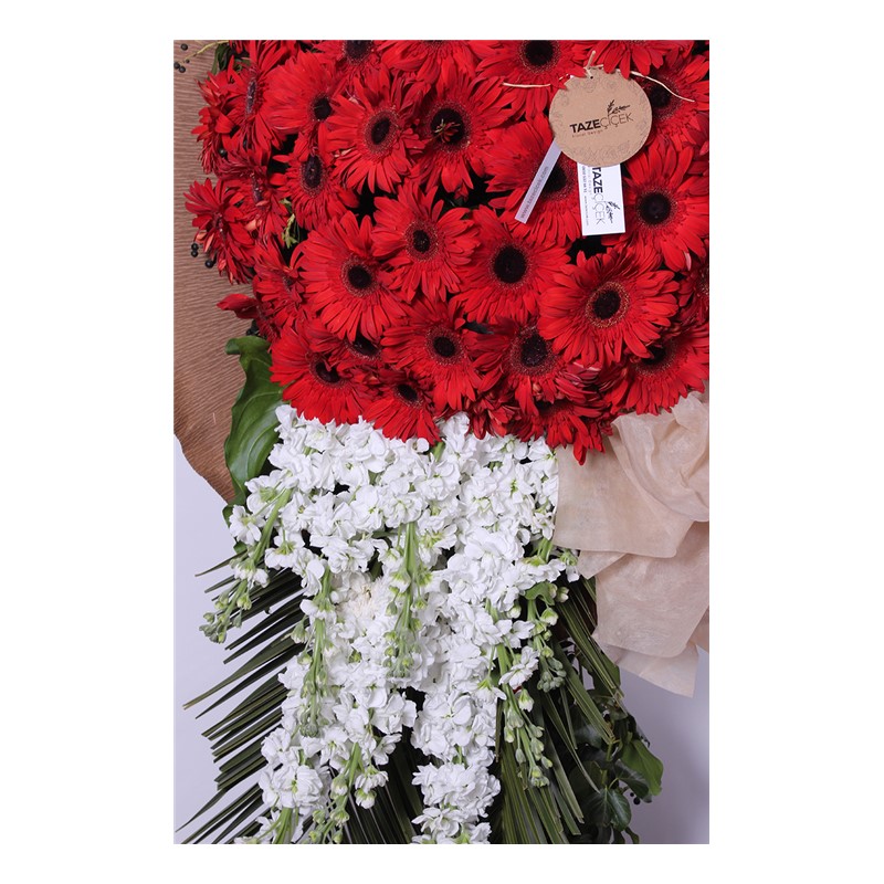 Naturel Kırmızı Tek Katlı Çelenk