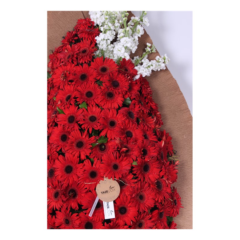 Naturel Kırmızı Tek Katlı Çelenk