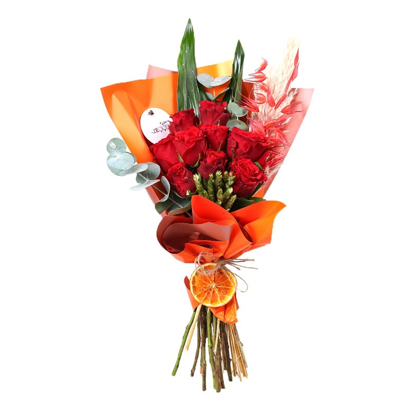 Touch of Love 10 Kırmızı Gül Buketi