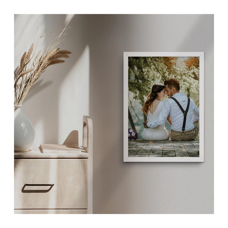 20x30 Fotoğraflı Yapışan Beyaz Çerçeve