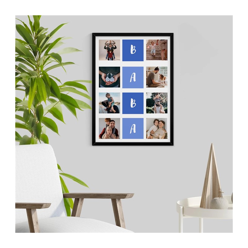 Babaya 8 Fotoğraflı 30x40 Yapışan Çerçeve