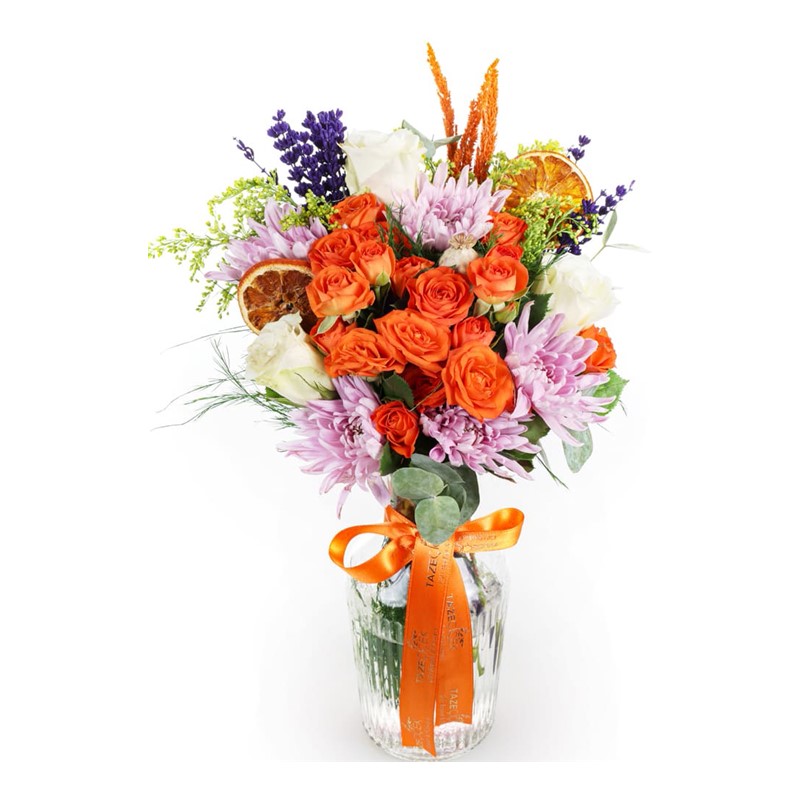 Orange Harmony Vazoda Kırçiçekleri