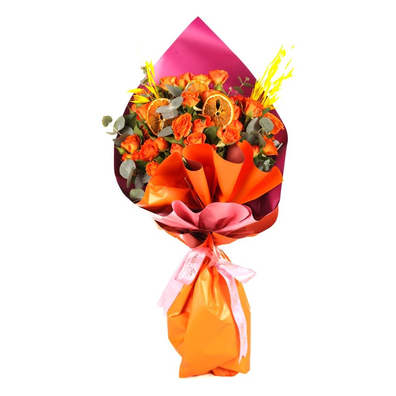 Amber Radiance Turuncu Gül Buketi