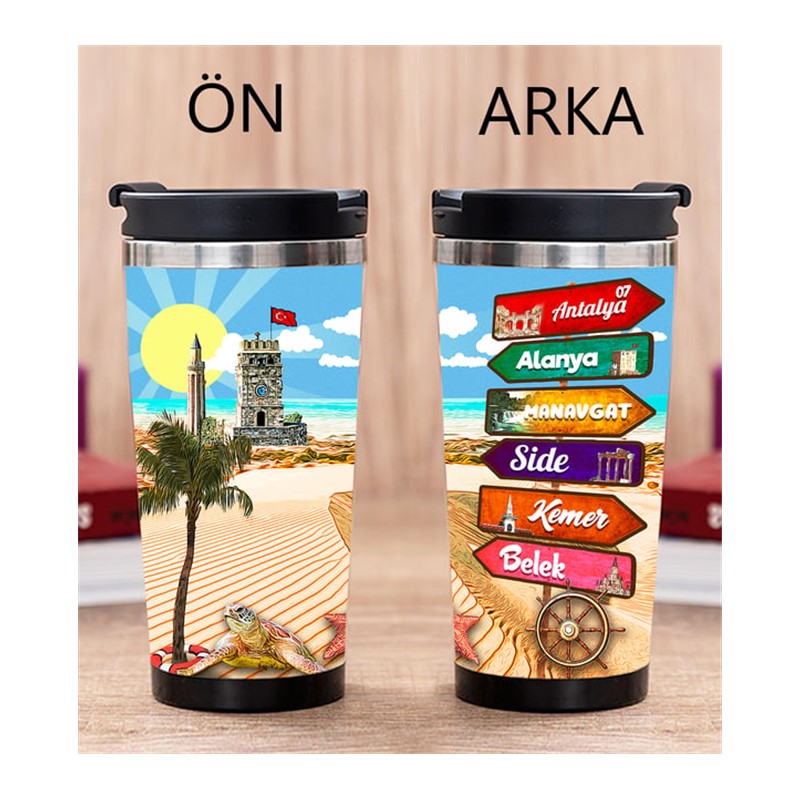 Antalya Tasarımlı Fotoğraflı Termos