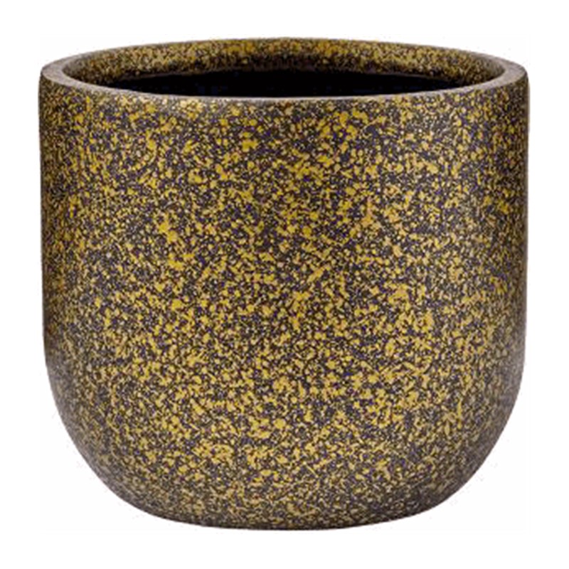 Capi Lux Terrazzo Planter Ball Siyah Altın Seramik Saksı