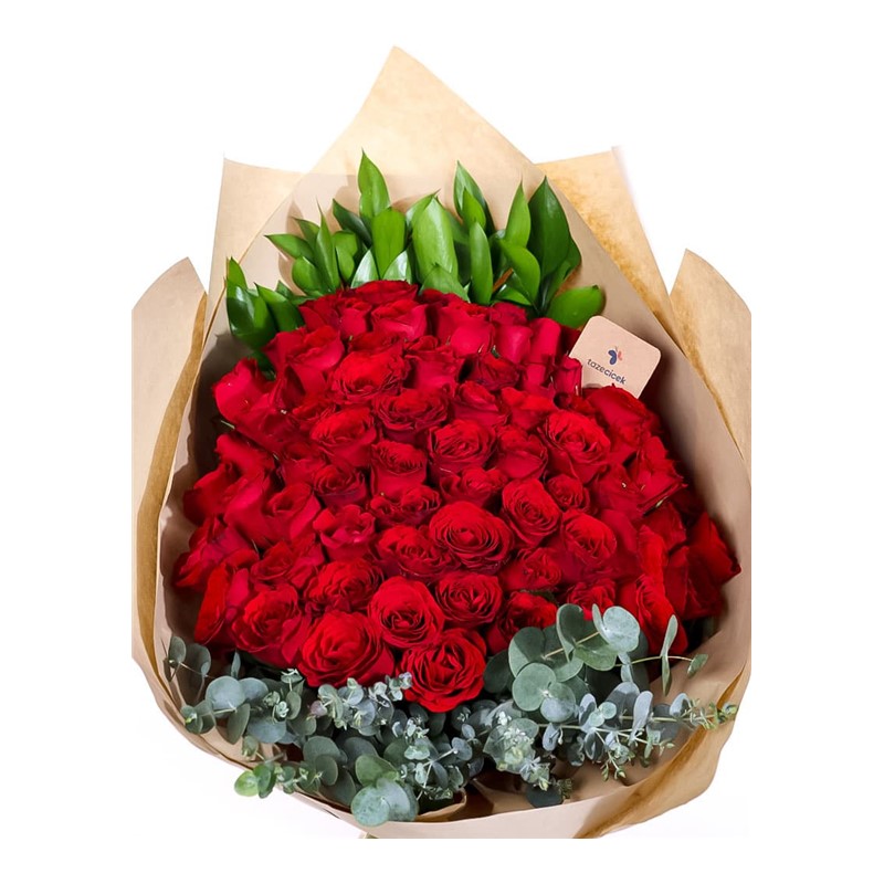 Endless Love Vow 50 Kırmızı Gül Buketi