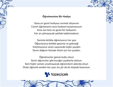 öğretmenime bir hediye