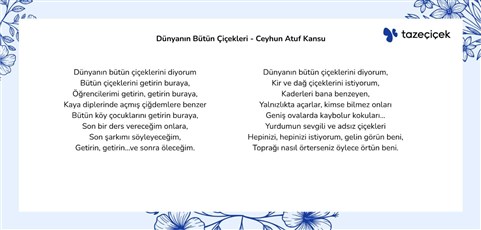 dünyanın bütün çiçekleri-ceyhun atuf kansu