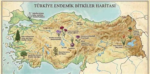 türkiye endemik bitkiler haritası