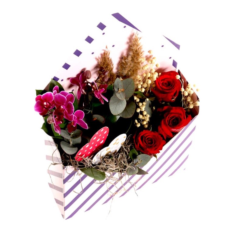 Purple Girl & Roses Letter
