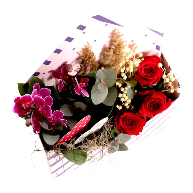 Purple Girl & Roses Letter
