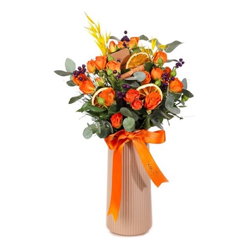 Amber Wishes 19 Mini Turuncu Gül