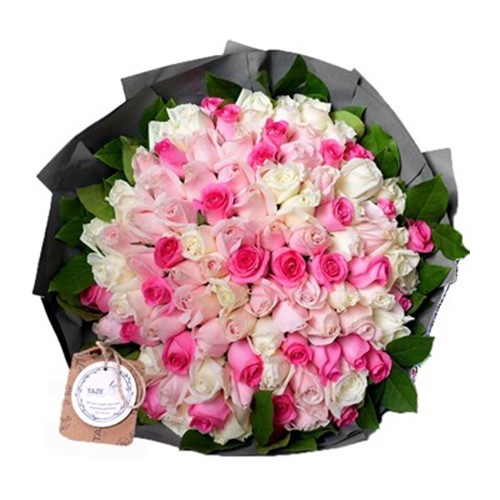 Colorful 99 Soft Roses Bouquet