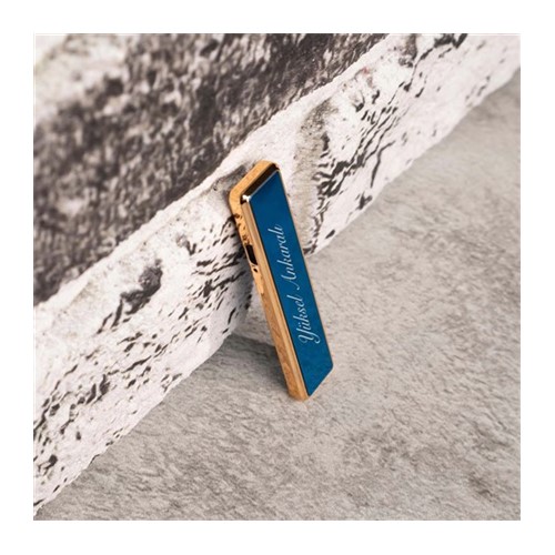 Kişiye Özel İsim Baskılı Şarjlı Mavi Elektronik Çakmak