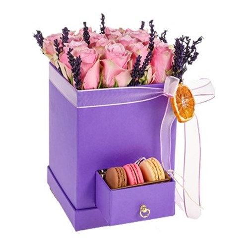 Macaron Lilac Box Rose Makaron