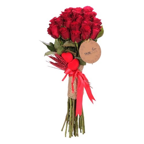 Only Rose For Love 25 Kırmızı Gül Buketi