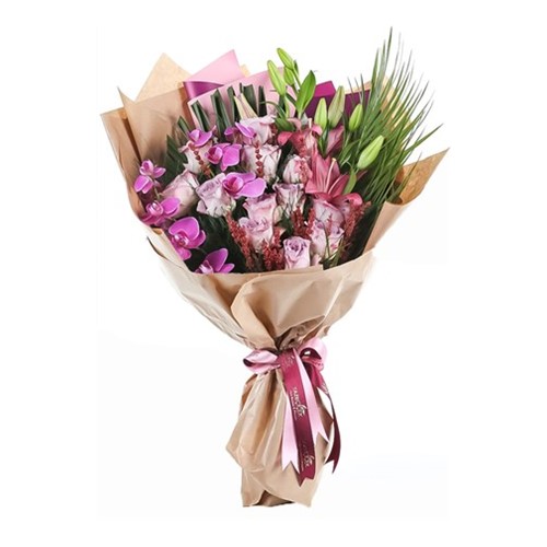 Pastel Palette Lila Gül Buketi
