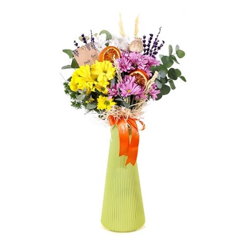 Rainbow Renkli Papatya Vazosu