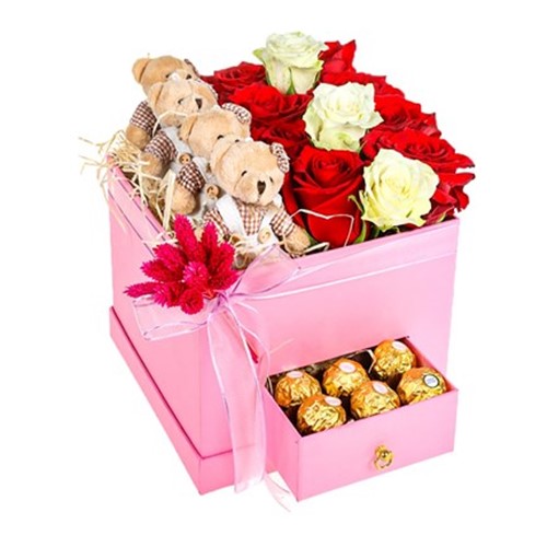 Red Or White Teddy Box